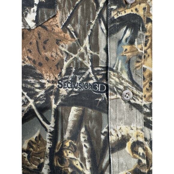 Cabelas Seclusion 3D Camo Shirt Mens XL Long Sleeve Button Up Hunting Pocket - Picture 13 of 13